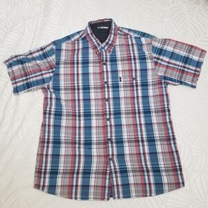 G.H Bass & Co. Mens Size XL Button down Shirt Blue, red and grey.